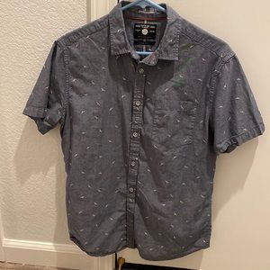 Men’s casual button down shirt denim and flower size medium slim fit